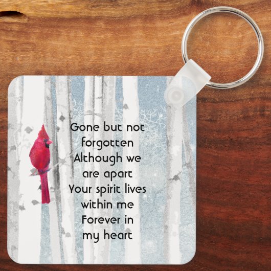  Memorial Keepsake Cardinal Bird Sleutelhanger (Achterkant)