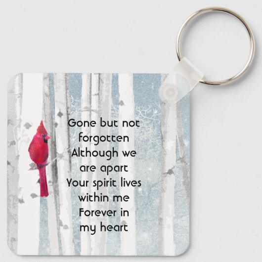 Memorial Keepsake Cardinal Bird Sleutelhanger (Achterkant)