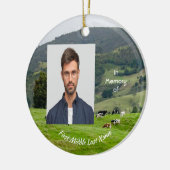 Memorial Keepsake Cattle Farm Landscape Keramisch Ornament (Links)