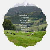 Memorial Keepsake Cattle Farm Landscape  Ornament Kaart (Achterkant)