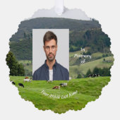 Memorial Keepsake Cattle Farm Landscape  Ornament Kaart (Voorkant)