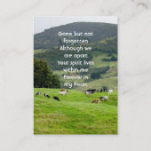 Memorial Keepsake Cattle Farm Landscape Visitekaartje (Achterkant)