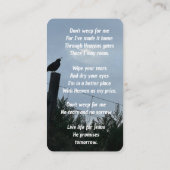 Memorial Keepsake Christelijke Californische kwart Visitekaartje (Achterkant)