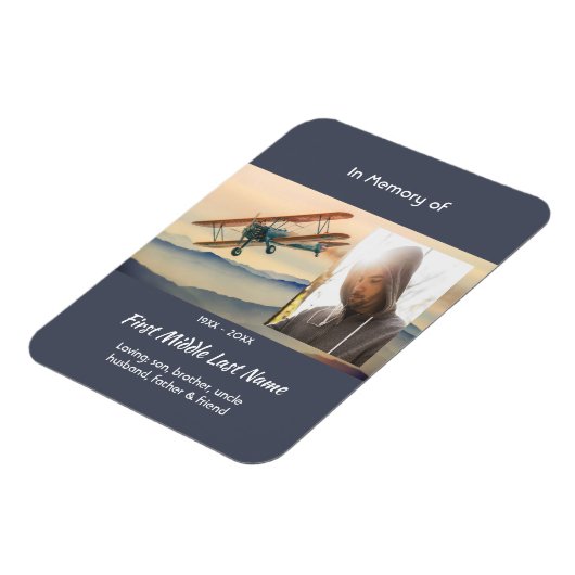 Memorial Keepsake  Clouds Biplane Sky Magneet (Linkerzijde)