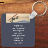 Memorial Keepsake Clouds Biplane Sky Sleutelhanger (Achterkant)