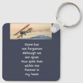 Memorial Keepsake Clouds Biplane Sky Sleutelhanger (Achterkant)