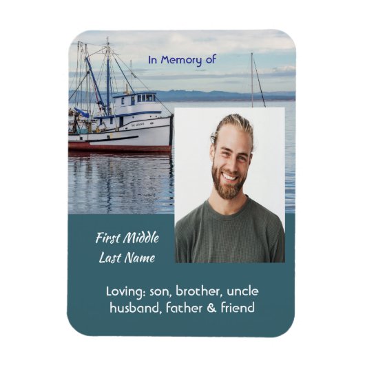 Memorial Keepsake Commercial Fisherman Magneet (Verticaal)