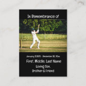 Memorial Keepsake Cricket Speler Spel Visitekaartje (Voorkant)