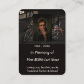 Memorial Keepsake Custom Motorcycle Biker Visitekaartje (Voorkant)