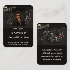 Memorial Keepsake Custom Motorcycle Biker Visitekaartje