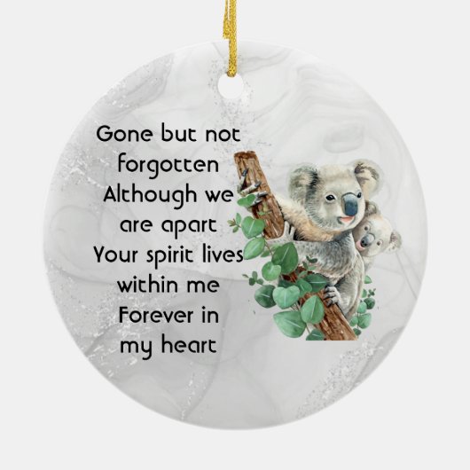 Memorial Keepsake Cute Koala Children Keramisch Ornament (Achterkant)
