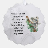 Memorial Keepsake Cute Koala Children Ornament Kaart (Achterkant)
