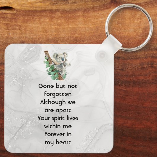 Memorial Keepsake Cute Koala Children Sleutelhanger (Achterkant)