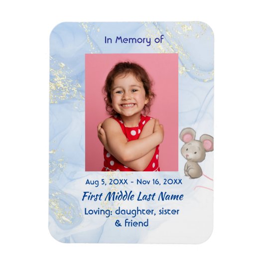 Memorial Keepsake Cute Little Mouse Children   Magneet (Verticaal)