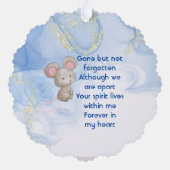 Memorial Keepsake Cute Little Mouse Children Ornament Kaart (Achterkant)