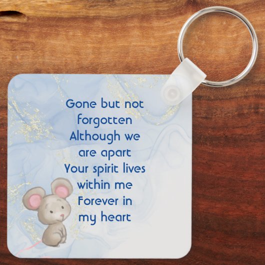 Memorial Keepsake Cute Little Mouse Children   Sleutelhanger (Achterkant)
