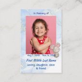 Memorial Keepsake Cute Little Mouse Children   Visitekaartje (Voorkant)
