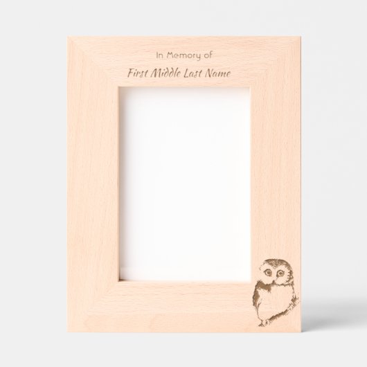  Memorial Keepsake Cute Owl Bird Gegraveerde Lijstjes (Voorkant)