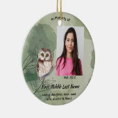 Memorial Keepsake Cute Owl Bird Keramisch Ornament (Rechts)