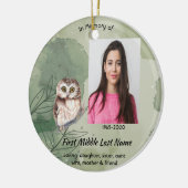 Memorial Keepsake Cute Owl Bird Keramisch Ornament (Links)
