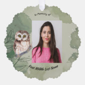 Memorial Keepsake Cute Owl Bird Ornament Kaart (Voorkant)