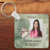 Memorial Keepsake Cute Owl Bird Sleutelhanger (Voorkant)