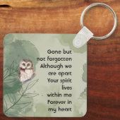 Memorial Keepsake Cute Owl Bird Sleutelhanger (Achterkant)