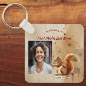 Memorial Keepsake Cute Red Squirrel Sleutelhanger (Voorkant)