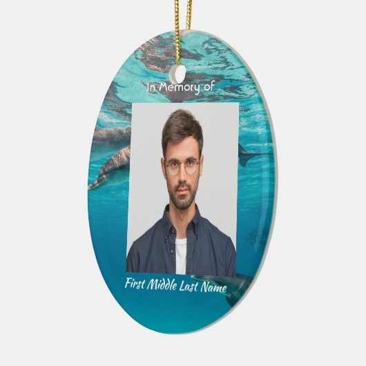 Memorial  Keepsake Dolphins Underwater Ocean Keramisch Ornament (Links)