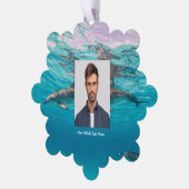 Memorial  Keepsake Dolphins Underwater Ocean Ornament Kaart (Links)