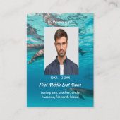 Memorial  Keepsake Dolphins Underwater Ocean Visitekaartje (Voorkant)