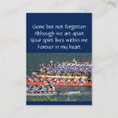 Memorial Keepsake Dragon Boat Rowing Visitekaartje (Achterkant)