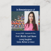 Memorial Keepsake Dragon Boat Rowing Visitekaartje (Voorkant)