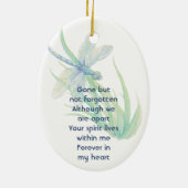  Memorial Keepsake Dragonfly Watercolor  Keramisch Ornament (Achterkant)