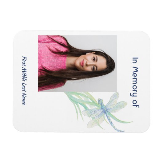 Memorial Keepsake Dragonfly Waterverf Magneet (Horizontaal)