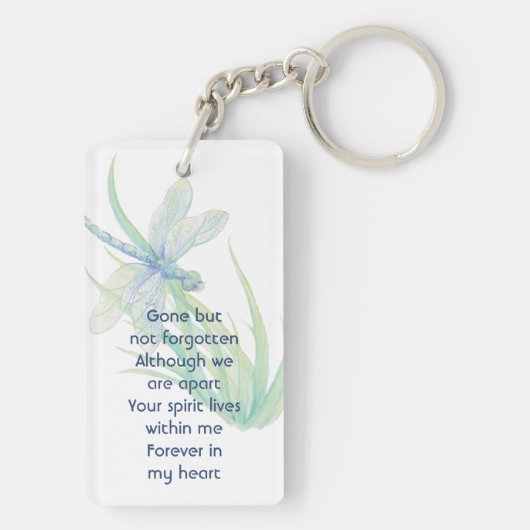 Memorial Keepsake Dragonfly Waterverf Sleutelhanger (achterkant)
