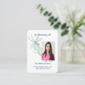 Memorial Keepsake Dragonfly Waterverf Visitekaartje (Staand voorkant)