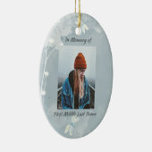 Memorial Keepsake Dragonfly Witte Bloem Keramisch Ornament (Rechts)