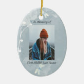 Memorial Keepsake Dragonfly Witte Bloem Keramisch Ornament (Voorkant)