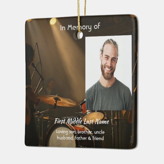 Memorial Keepsake Drummer Drums Band Keramisch Ornament (Links)