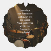 Memorial Keepsake Drummer Drums Band  Ornament Kaart (Achterkant)