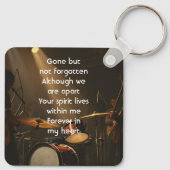 Memorial Keepsake Drummer Drums Band Sleutelhanger (Achterkant)