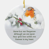 Memorial Keepsake English Robin Bird Keramisch Ornament (Achterkant)