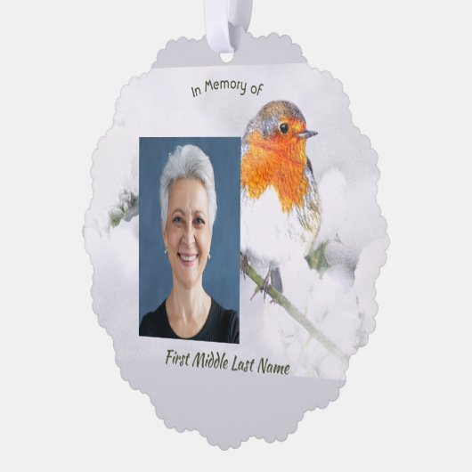 Memorial Keepsake English Robin Bird Ornament Kaart (Links)