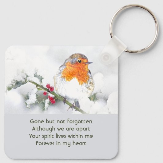 Memorial Keepsake English Robin Bird Sleutelhanger (Achterkant)