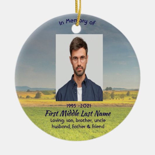 Memorial Keepsake Farm Crop Prairie Keramisch Ornament (Voorkant)