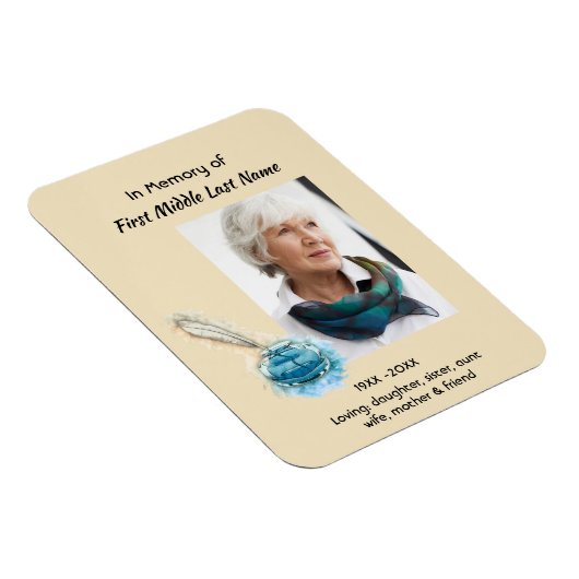 Memorial Keepsake Feather Pen  Magneet (Rechterzijde)