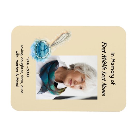 Memorial Keepsake Feather Pen  Magneet (Horizontaal)