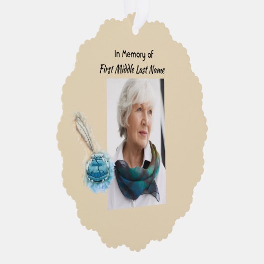  Memorial Keepsake Feather Pen  Ornament Kaart (Rechts)