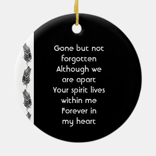 Memorial Keepsake Feather Tribal Boho  Keramisch Ornament (Achterkant)